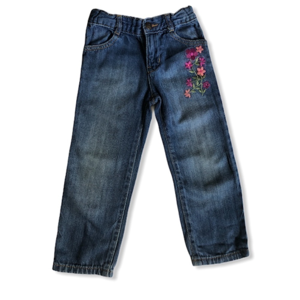 CRAZY 8 Floral embroidery jeans (3T)